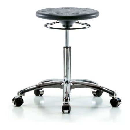 E Com Blue Ridge Ergonomics Cleanroom Stool W/ Casters - Medium Bench Height - Black CLR-IPMBSO-CR-NF-CC-BLK